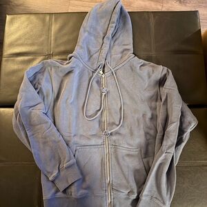 Brandy Melville Blue Zip-Up Hoodie